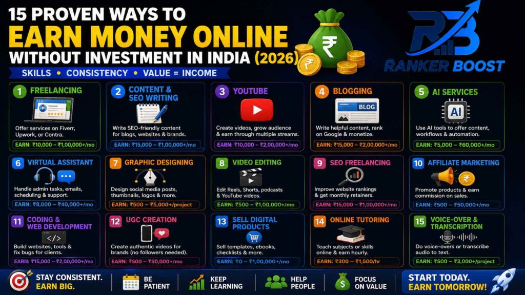 How to earn online money without investment